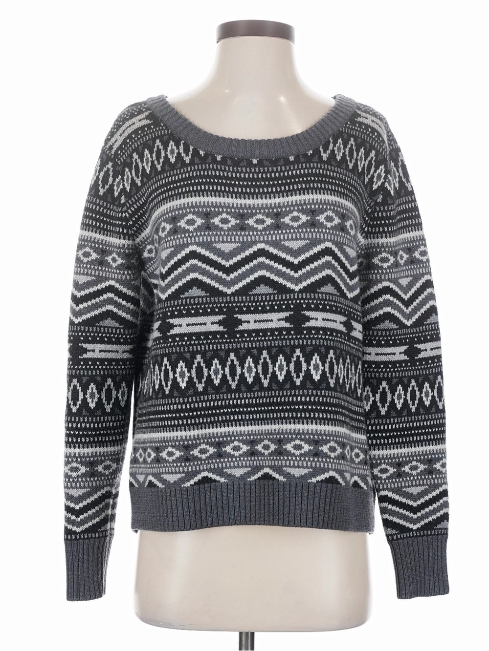 Haute Hippie Fair Isle Merino Wool Geometric Knit Sweater